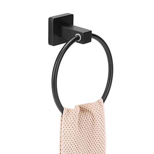 Handtuchring Handtuchhalter zum Bohren Wandmontage Handtuchständer Ring aus Edelstahl Handtuchring Matt Schwarz für Badezimmer Küche Toilette von Hapivida