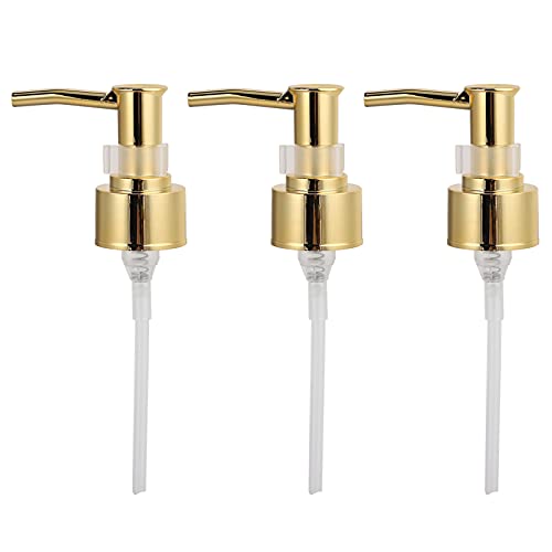 Hapivida 3 Stück Seifenspender Pumpe, Universal Seifen Pump Kopf für 28mm Gewinde Flasche Seifenspender, Seifenspender Ersatzpumpkopf Seifen Spender Aufsatz für Seifenlotion Massageölflasche (Gold) von Hapivida