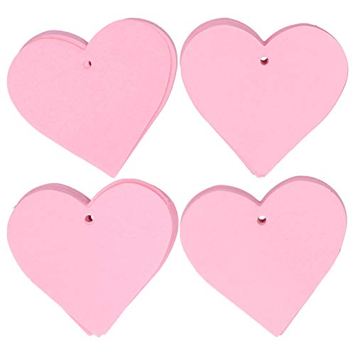 Hapivida 4 Beutel Herzen Geschenkanhänger 200 STÜCKE Rosa Liebe Herzform Kraftpapier Karte Partybedarf 5,5 x 7 cm für Valentinstag Hochzeit Weihnachten von Hapivida