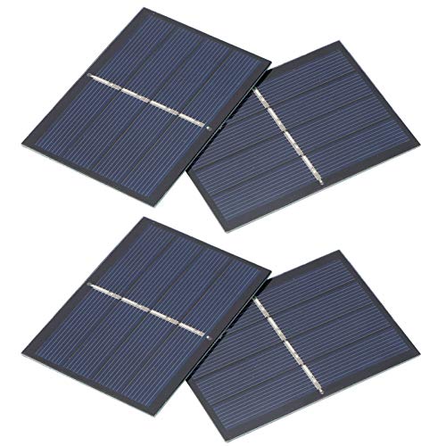 Hapivida 4-teiliges Mikro Solarmodul Kit, 0,65W 2V tragbares Mini Polysilizium Solarpanel DIY Solar Panel für Sonnenenergie, Wissenschaft Projekte, Spielzeug, 2,4 x 3,1 Zoll von Hapivida