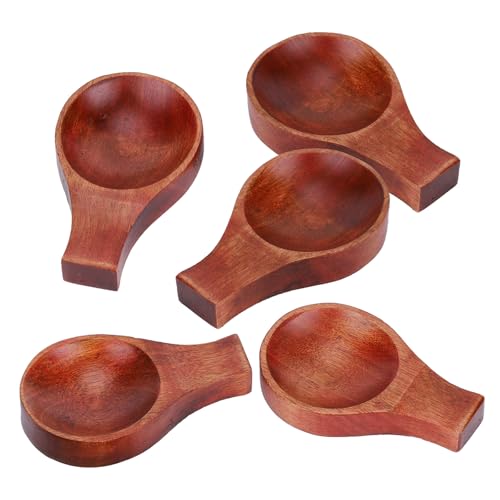 Hapivida 5 Stück Holz Essstäbchenablage mit Soßenteller, Chunky Kochlöffelhalter Spoon Rest, Dip Schalen für Soße, Ketchup, Servieren, Gewürze, Currys, Sushi, Miso Hapivida 5 Stück Holz Essstäbchenablage mit Soßenteller, Chunky Kochlöffelhalter Spoon Rest, Dip Schalen für Soße, Ketchup, Servieren, Gewürze, Currys, Sushi, Miso von Hapivida