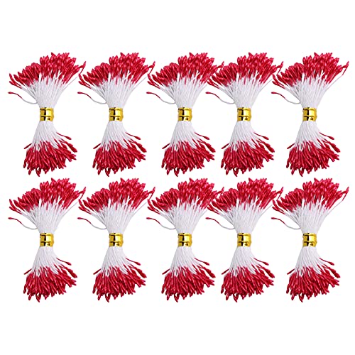 900Pcs Perle Blumen Staubblätter Rot Doppel Spitze Blumen Staubblätter Stempel DIY Handgemachte Kranz Hochzeit Bouquet für Scrapbooking Handwerk(1mm) von Hapivida