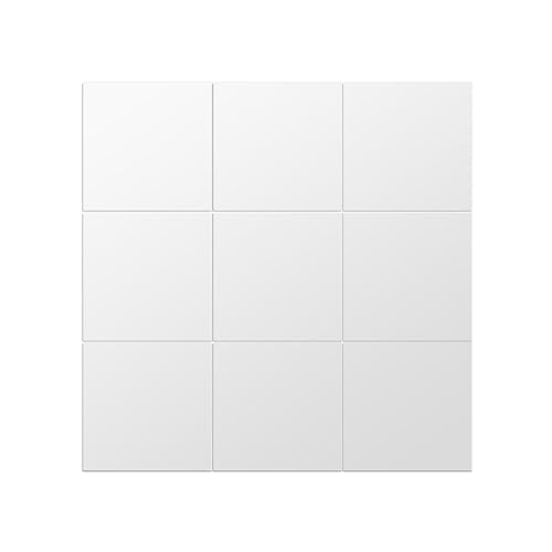 Hapivida Acryl Spiegelfliesen, 9 Stück 15 x 15 cm Quadratisch Selbstklebend Flexible Spiegelfolie Spiegel Wandaufkleber Aufkleber Rahmenloser Kleiner Spiegel von Hapivida