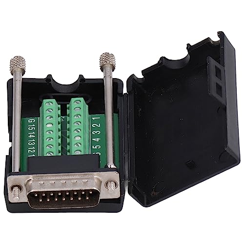DB15 Breakout Stecker, D SUB Stecker Lötfrei Seriell zum DB15 Schraubklemmenmodul mit Gehäuse (1 Stück) von Hapivida