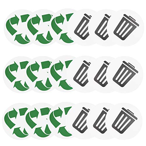 Hapivida Design Recycle Aufkleber, 18 Stück Mülleimer Etikett Recycelbares Umweltetikett für Papierkörbe, Mülleimer von Hapivida