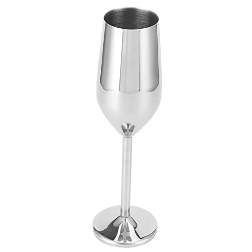 Hapivida Edelstahl Weinglas, 200ml Champagnerglas Cocktailbecher Weinbecher, Rotweinglas Sektkelch Becher Trinkbecher für Party Hochzeiten Geburtstage Bar(Silber) von Hapivida