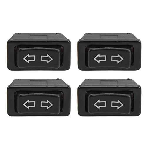 Hapivida Fensterheber-Schalter 5-Pin Auto Universal Glasheber Schalter mit grüner LED DC12V 24V, 4 Stück Dauerstromschalter für Elektrische Autofenster, Kunststoffgehäuse von Hapivida
