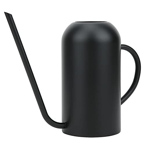 Lange Ausguss Gießkanne, 1,5L/50oz Schwarz Edelstahl Gießkanne Metall Long Spout Gießkanne, Haushalt Pflanzengießkanne für Außen und Innenbereich von Hapivida