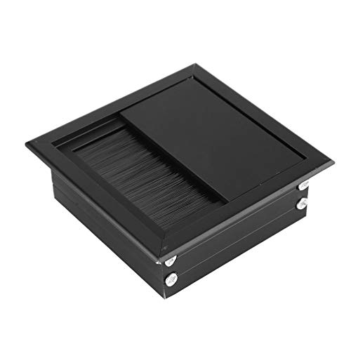 Hapivida Kabelverschraubung Lochabdeckung 2er-Pack Aluminiumlegierung mit aufklappbarer Bürste für Bürotisch, Computertisch, TV-Schrank von Hapivida