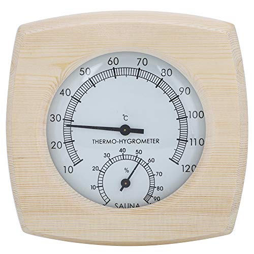 Hapivida Sauna Hygro Thermograph Thermometer, 2 in 1 Innen feuchtigkeits messgerät Thermometer Holz Thermometer für Badezimmer Sauna Raum von Hapivida