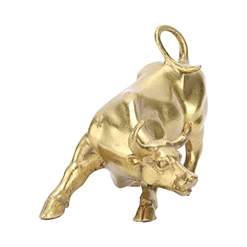 Hapivida Wall Street Kupfer Stier Ornament Stier Skulptur Liegeposition Tier Statue Mordern Abstrakte Stier Figur Kunstwerk Desktop Dekoration für Home Office Schreibtisch Dekoratives Ornament von Hapivida