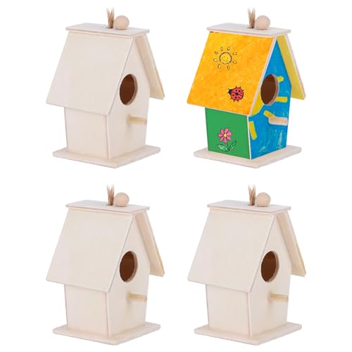 4 Stück Vogelhäuschen aus Holz 4x5x6,5 cm Mini Hänge Vogelnester Ornamente DIY Unfertiges Holz Vogelhaus Garten Balkon Hof für Kinder zum Bemalen, Dekoration des Gartenhofs, #4 4 Stück Vogelhäuschen aus Holz 4x5x6,5 cm Mini Hänge Vogelnester Ornamente DIY Unfertiges Holz Vogelhaus Garten Balkon Hof für Kinder zum Bemalen, Dekoration des Gartenhofs, #4 von Hapivida