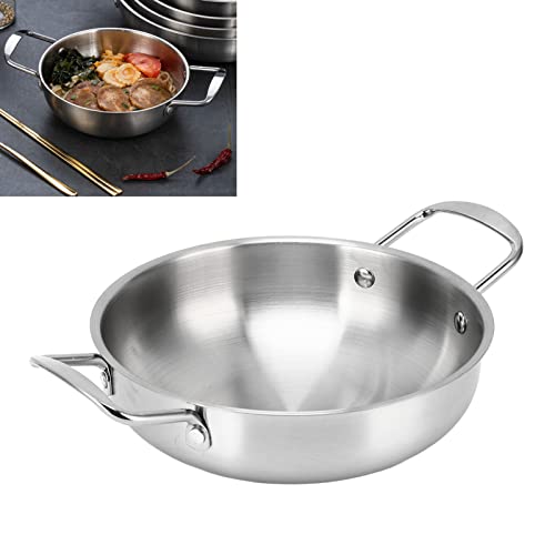 Koreanischer Ramen Topf,Edelstahl Schmorpfanne Saucenpfanne mit Deckel und Doppelgriff,Mini Kochtopf Induktion für Spaghetti Suppe Brei Nudeln(22cm) von Hapivida