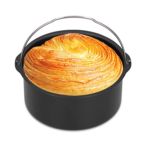 Hapivida Kuchenform, 7 Zoll Backform Antihaftbeschichtung für Luftfritteuse Kuchenform Luftfritteuse Zubehör Brot Backkorb Pizzateller Grilltopf Matte Kuchen Backblech(7inch) von Hapivida