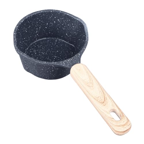 Küchensauce Pfanne 10 cm Minisauce Pfanne Kochtopf Aluminium Nicht Stick Sauce Topf mit Gossenausschnitten zum Gießen von Ölmilchheizungsbraten (Schwarz) von Hapivida