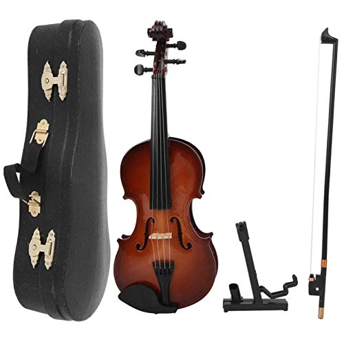 Mini Violine Modell, 20cm Holz Miniatur Violine mit Koffer Musikinstrument Modell für Musikliebhaber Kinder und Erwachsene von Hapivida