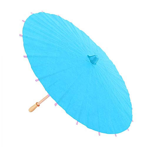 Papierschirm Dekoration, 60 cm Reine Farbe Leerer Papierschirm Chinesischer Dekorativer Regenschirm Sonnenschirm für DIY Malerei, Hochzeitsdekoration, Foto Requisiten(Blau) von Hapivida