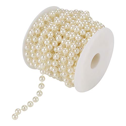 Perlenband 10M×8mm Kunstperlen Perlen Perlengirlande Perlenkette Deko Hochzeit Perlenschnur für DIY Handwerk Haarschmuck Tischdeko Hochzeits Partydeko(Beige) von Hapivida