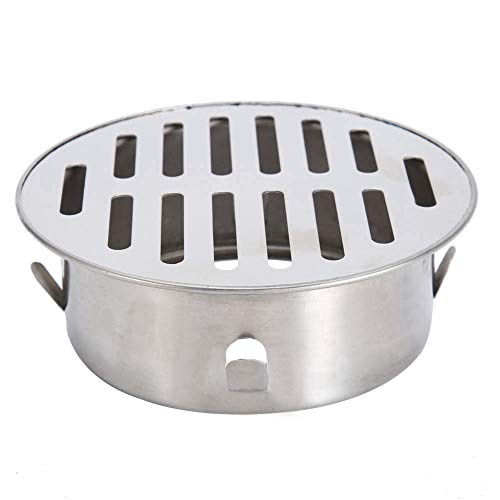 Runder Edelstahl Bodenablauf Ø 10 cm Abnehmbarer Bodenablauf Filter Anti Blockierender Edelstahl Bodenablauf Dusche Abdeckung für Abflussrohr im Freien Dachbalkon (110Flat) von Hapivida