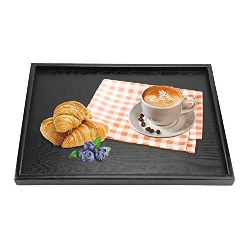 Serviertablett aus Holz, rechteckig Massivholz Kaffee Tee Platte Restaurant dekorative Serviertabletts Platte für Snacks, Frühstück, Abendessen, Grillparty (36 x 27 cm) von Hapivida