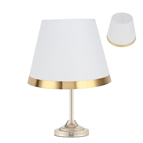 Stoff Lampenschirm, E27 Tischlampenschirme Trommel Lampenschirme, Hängelampe Stehlampe Lampenschirm Wandleuchte Lampenschirm, 6,3x10x7,8 Zoll(Weiß) von Hapivida