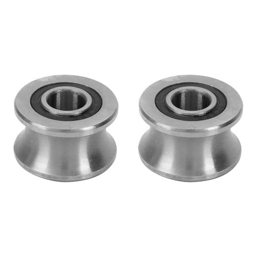 2 Stück U Nut Kugellager 8 x 22,5 x 14,5 mm U22 Edelstahlführung U-Nut Rundlager mit Rundem Boden, U-Nut Rollen Rollenführungsrad zum Antrieb mechanischer Geräte von Hapivida