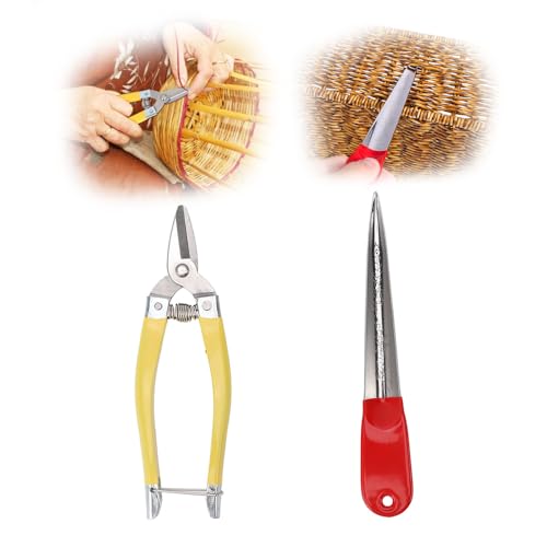 Weidenflechtwerkzeug, Rattan Weberei Werkzeug Set Weiden Rattan Pick Weiden Reparaturschere Edelstahl Vielseitiges Weiden Reparaturscheren Hebelwerkzeug für die Möbelreparatur von Hapivida