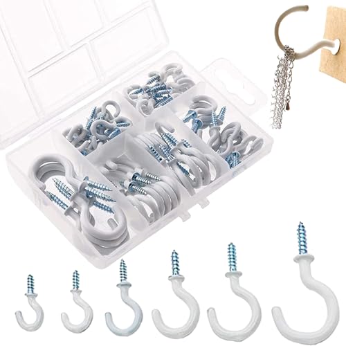 HaploS 70 Stück Schraubenhaken, Weiß Hakenschraube Deckenhaken 6 Größen, Cup Haken Bestehen aus Kunststoff und Ausbeschichtetem Stahl, Perfekt für Tassen, Im Garten und Im Büro Sind HaploS 70 Stück Schraubenhaken, Weiß Hakenschraube Deckenhaken 6 Größen, Cup Haken Bestehen aus Kunststoff und Ausbeschichtetem Stahl, Perfekt für Tassen, Im Garten und Im Büro Sind von HaploS