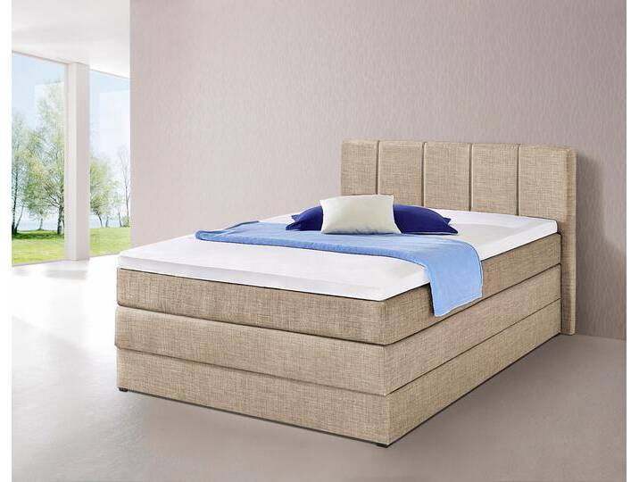 Boxspringbett HAPO, beige, Liegefläche B/L: 140cm x 200cm, kein Härtegrad, 7-Zonen-Kaltschaummatratze, Kopfteil, seitliche Unterbox und Obermatratze sind mit pflegeleichtem Feinstrukturstoff in Leinenoptik (100% Polyester) bezogen, Die Oberseite der Unterfederung und die Ober- und Unterseite der Obermatratze sind jeweils mit einem rutschhemmenden Stoff aus 100% Polyester bespannt., Komplettbetten, Boxspringbett, mit Bettkasten Boxspringbett HAPO, beige, Liegefläche B/L: 140cm x 200cm, kein Härtegrad, 7-Zonen-Kaltschaummatratze, Kopfteil, seitliche Unterbox und Obermatratze sind mit pflegeleichtem Feinstrukturstoff in Leinenoptik (100% Polyester) bezogen, Die Oberseite der Unterfederung und die Ober- und Unterseite der Obermatratze sind jeweils mit einem rutschhemmenden Stoff aus 100% Polyester bespannt., Komplettbetten, Boxspringbett, mit Bettkasten von Hapo