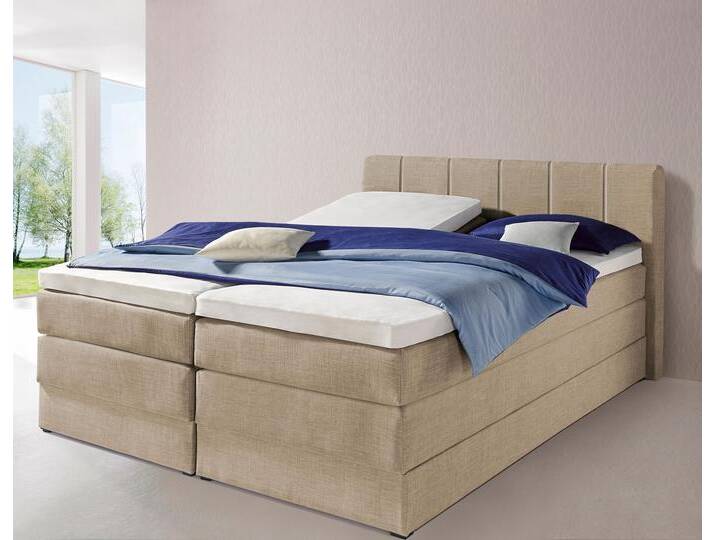 Boxspringbett HAPO, beige, Liegefläche B/L: 200cm x 200cm, kein Härtegrad, 7-Zonen-Kaltschaummatratze, Kopfteil, seitliche Unterbox und Obermatratze sind mit pflegeleichtem Feinstrukturstoff in Leinenoptik (100% Polyester) bezogen, Die Oberseite der Unterfederung und die Ober- und Unterseite der Obermatratze sind jeweils mit einem rutschhemmenden Stoff aus 100% Polyester bespannt., Komplettbetten, Boxspringbett, mit Bettkasten Boxspringbett HAPO, beige, Liegefläche B/L: 200cm x 200cm, kein Härtegrad, 7-Zonen-Kaltschaummatratze, Kopfteil, seitliche Unterbox und Obermatratze sind mit pflegeleichtem Feinstrukturstoff in Leinenoptik (100% Polyester) bezogen, Die Oberseite der Unterfederung und die Ober- und Unterseite der Obermatratze sind jeweils mit einem rutschhemmenden Stoff aus 100% Polyester bespannt., Komplettbetten, Boxspringbett, mit Bettkasten von Hapo