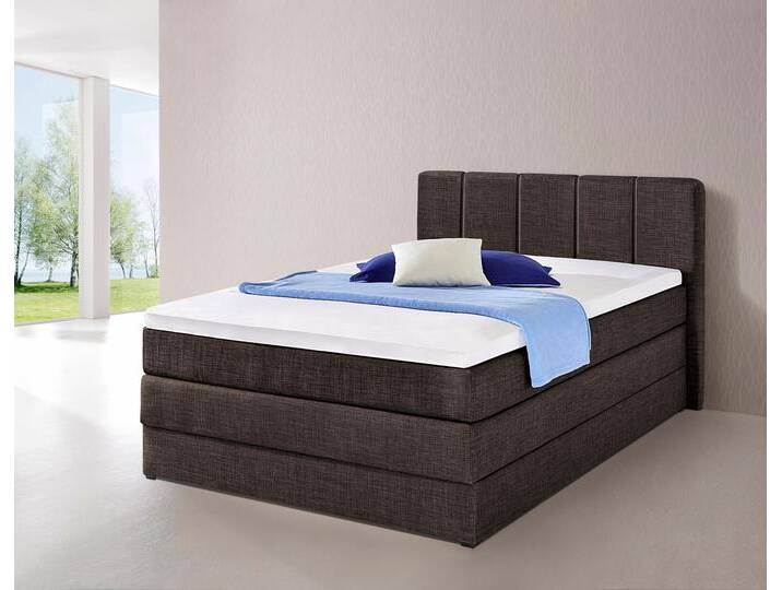 Boxspringbett HAPO, braun, Liegefläche B/L: 140cm x 200cm, kein Härtegrad, Bonnell-Federkernmatratze, Kopfteil, seitliche Unterbox und Obermatratze sind mit pflegeleichtem Feinstrukturstoff in Leinenoptik (100% Polyester) bezogen, Die Oberseite der Unterfederung und die Ober- und Unterseite der Obermatratze sind jeweils mit einem rutschhemmenden Stoff aus 100% Polyester bespannt., Komplettbetten, Boxspringbett, mit Bettkasten Boxspringbett HAPO, braun, Liegefläche B/L: 140cm x 200cm, kein Härtegrad, Bonnell-Federkernmatratze, Kopfteil, seitliche Unterbox und Obermatratze sind mit pflegeleichtem Feinstrukturstoff in Leinenoptik (100% Polyester) bezogen, Die Oberseite der Unterfederung und die Ober- und Unterseite der Obermatratze sind jeweils mit einem rutschhemmenden Stoff aus 100% Polyester bespannt., Komplettbetten, Boxspringbett, mit Bettkasten von Hapo