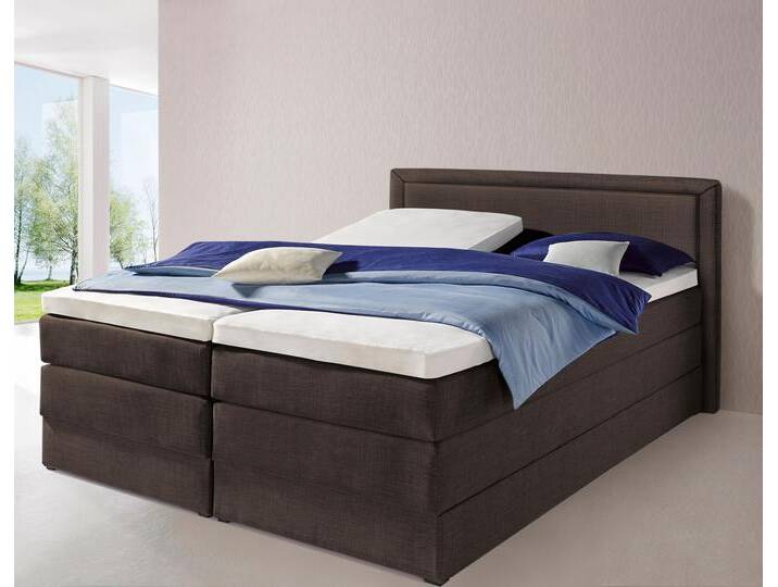 Boxspringbett HAPO, braun, Liegefläche B/L: 160cm x 200cm, kein Härtegrad, Bonnell-Federkernmatratze, Kopfteil, seitliche Unterbox und Obermatratze sind mit pflegeleichtem Feinstrukturstoff in Leinenoptik (100% Polyester) bezogen, Die Oberseite der Unterfederung und die Ober- und Unterseite der Obermatratze sind jeweils mit einem rutschhemmenden Stoff aus 100% Polyester bespannt., Komplettbetten, Boxspringbett, mit Bettkasten Boxspringbett HAPO, braun, Liegefläche B/L: 160cm x 200cm, kein Härtegrad, Bonnell-Federkernmatratze, Kopfteil, seitliche Unterbox und Obermatratze sind mit pflegeleichtem Feinstrukturstoff in Leinenoptik (100% Polyester) bezogen, Die Oberseite der Unterfederung und die Ober- und Unterseite der Obermatratze sind jeweils mit einem rutschhemmenden Stoff aus 100% Polyester bespannt., Komplettbetten, Boxspringbett, mit Bettkasten von Hapo