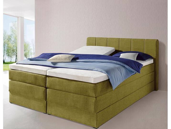Boxspringbett HAPO, grün, Liegefläche B/L: 160cm x 200cm, kein Härtegrad, 7-Zonen-Kaltschaummatratze, Kopfteil, seitliche Unterbox und Obermatratze sind mit pflegeleichtem Feinstrukturstoff in Leinenoptik (100% Polyester) bezogen, Die Oberseite der Unterfederung und die Ober- und Unterseite der Obermatratze sind jeweils mit einem rutschhemmenden Stoff aus 100% Polyester bespannt., Komplettbetten, Boxspringbett, mit Bettkasten Boxspringbett HAPO, grün, Liegefläche B/L: 160cm x 200cm, kein Härtegrad, 7-Zonen-Kaltschaummatratze, Kopfteil, seitliche Unterbox und Obermatratze sind mit pflegeleichtem Feinstrukturstoff in Leinenoptik (100% Polyester) bezogen, Die Oberseite der Unterfederung und die Ober- und Unterseite der Obermatratze sind jeweils mit einem rutschhemmenden Stoff aus 100% Polyester bespannt., Komplettbetten, Boxspringbett, mit Bettkasten von Hapo