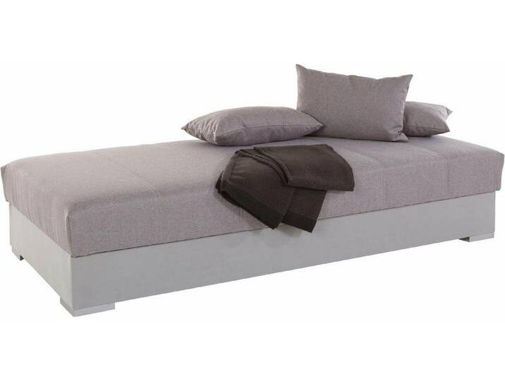 hapo Polsterliege, mit Bettkasten, grau, H3, grau Strukturstoff/hellgrau Microvelours von Hapo
