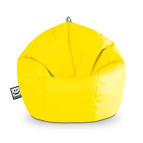 Happers Kinder Sitzsack aus Kunstleder Indoor Gelb von Happers