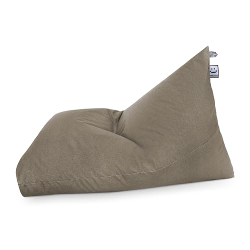 HAPPERS Pyramide-Sitzsack, XL, Naylim, matt, sandfarben, für den Außenbereich, inklusive Füllung von Happers