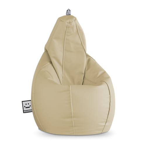 Happers Sitzsack Birne aus Kunstleder Indoor Beige XXL von Happers