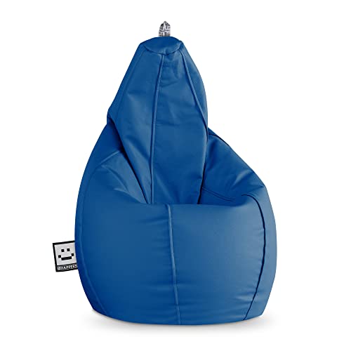 Happers Sitzsack Birne aus Kunstleder Indoor Blau XXL von Happers