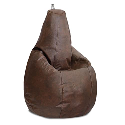 Happers Sitzsack Birne aus Kunstleder Indoor Braun XL von Happers