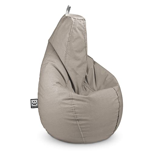 Happers Sitzsack Erwachsene Modell Birne XL aus mattem Naylim Steingrau. Outdoor und Indoor von Happers