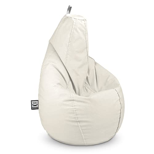 Happers Sitzsack XXL Modell Birne aus mattem Naylim Ecru. Outdoor und Indoor von Happers