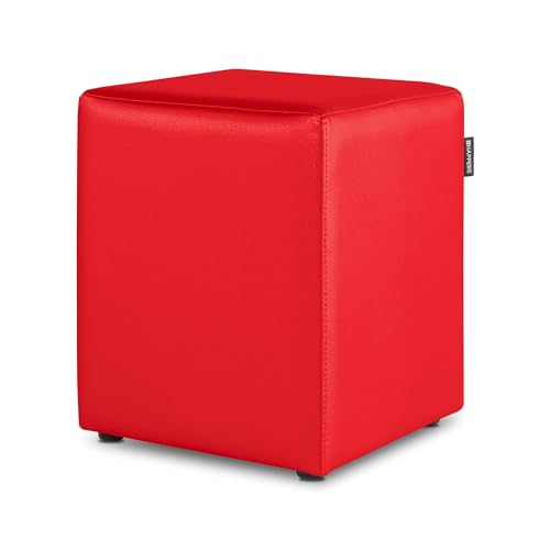 Happers Sitzwürfel aus Kunstleder Rot. Sitzhocker und Fußstütze für das Wohnzimmer oder Schlafzimmer Happers Sitzwürfel aus Kunstleder Rot. Sitzhocker und Fußstütze für das Wohnzimmer oder Schlafzimmer von Happers