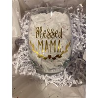 Gesegnete Mama Weinglas, Gesegnete Mama, Geschenk, Edelstahl Süße Weinglas von HappilyGiftedCo