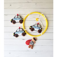 Baby Krippe Mobile-Kindergarten Mobile-Kinderbett Mobile-Filz Mobile-Baby Mobile-Krippe Mobile-Baby Junge Hängen Mobile-Cop Autos-Räuber von HappinessBabyToys