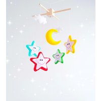 Bunte Lächeln Sterne Baby Wiege Mobile Kinderzimmer Deko Für Mädchen Und Jungen von HappinessBabyToys