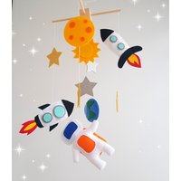 Galaxy Babybett Mobile Astronaut Glitzer Stern Weltraumrakete Filz Deckenmobile Baby Jungen Oder Mädchen Shower Geschenk von HappinessBabyToys