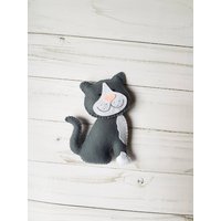 Grauer Filz Katze von HappinessBabyToys