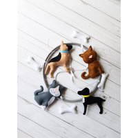 Hunde Und Katzen Baby Mobile Kinderzimmer Mobile Tiere Krippe Junge Mädchen Filz Kinderbett Hunde Und Katzen Baby Mobile Kinderzimmer Mobile Tiere Krippe Junge Mädchen Filz Kinderbett von HappinessBabyToys