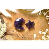 Amethyst Mond Und Stern | Sterne Aus Halbedelsteinen Kristallmond Kristallstern Amethyst Mond Und Stern | Sterne Aus Halbedelsteinen Kristallmond Kristallstern von HappinessandLoveDE