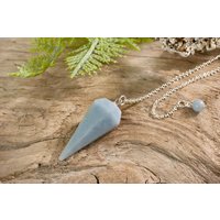 Angelit Pendel Wahlweise Mit Pendelbrett Und Pendeltasche | Edelsteinpendel Aus Angelitpendel Pendelset von HappinessandLoveDE
